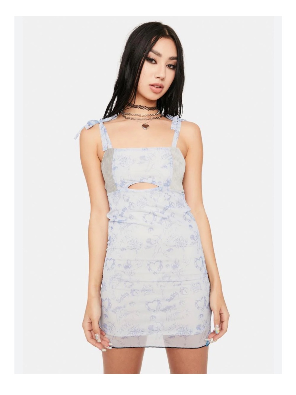 ZEMETA Cupid Love Mesh Mini Dress Sz M